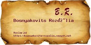 Bosnyakovits Rozália névjegykártya