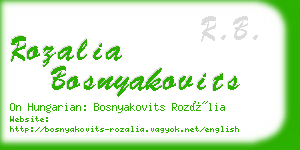 rozalia bosnyakovits business card